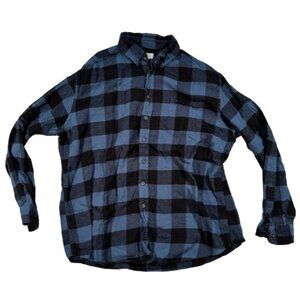 Croft & Barrow Blue and Black Plaid Flannel Button Down